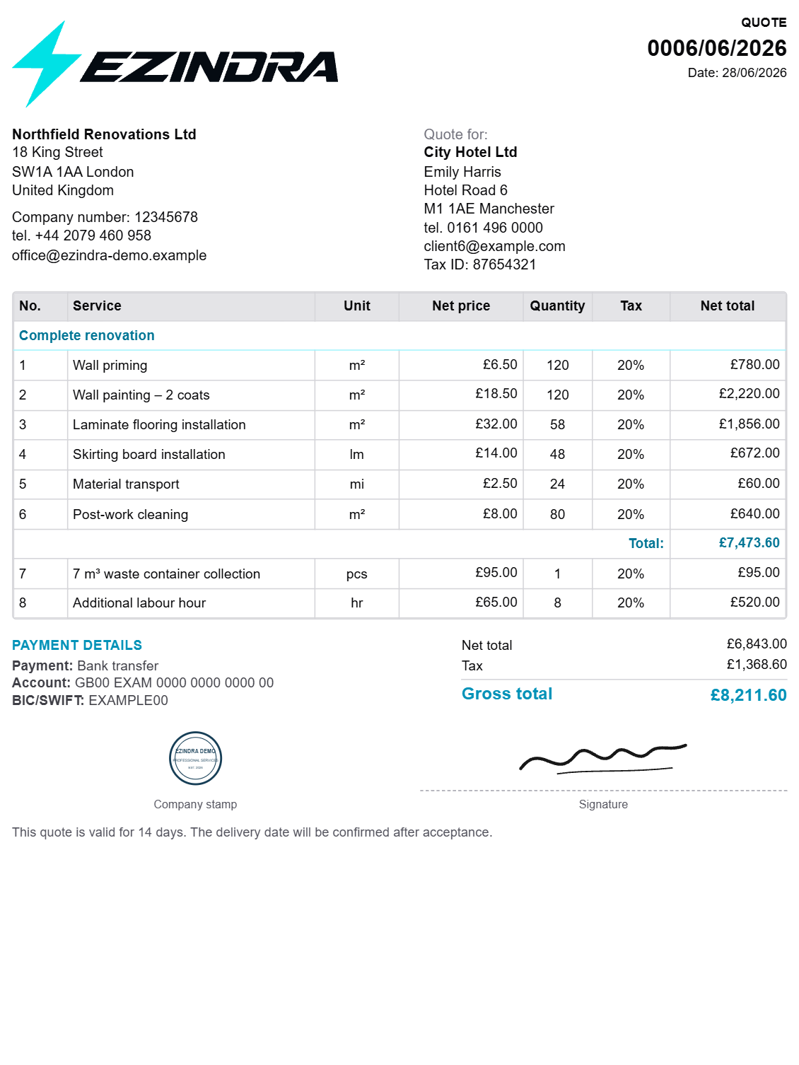 A document that looks like part of your business